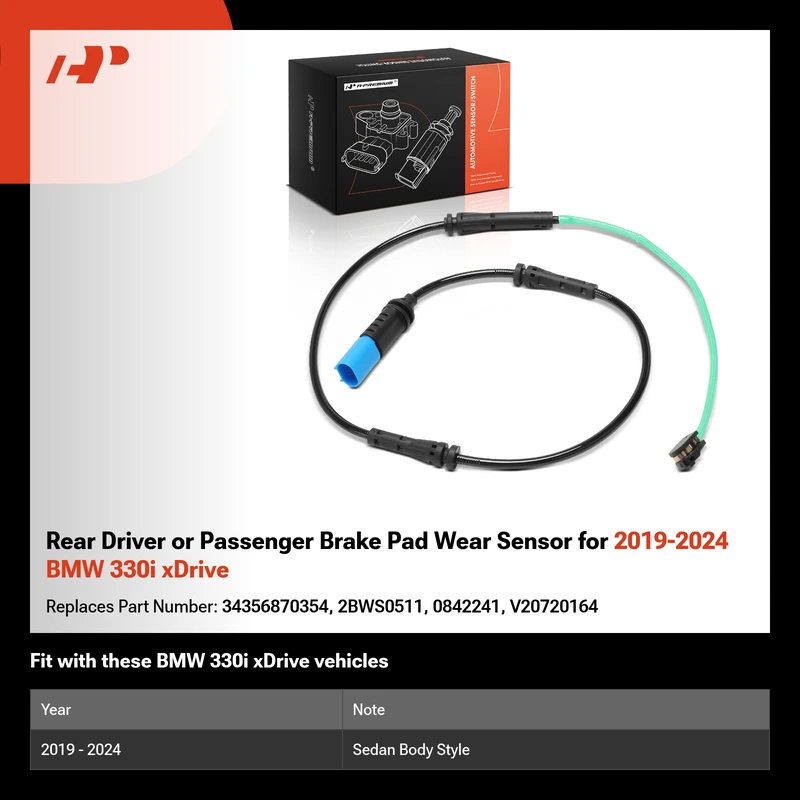 Rear Driver or Passenger Brake Pad Wear Sensor for 2019-2024 BMW 330i xDrive