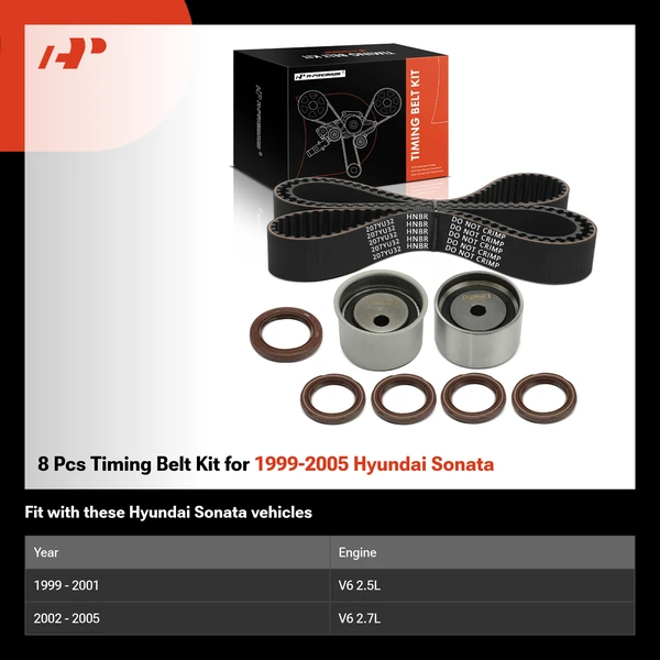 8 Pcs Timing Belt Kit for 1999-2005 Hyundai Sonata