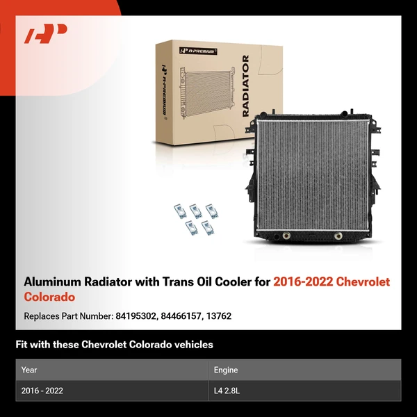 Aluminum Radiator with Trans Oil Cooler for 2016-2022 Chevrolet Colorado