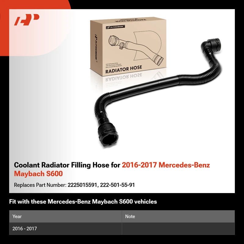 Coolant Radiator Filling Hose for 2016-2017 Mercedes-Benz Maybach S600