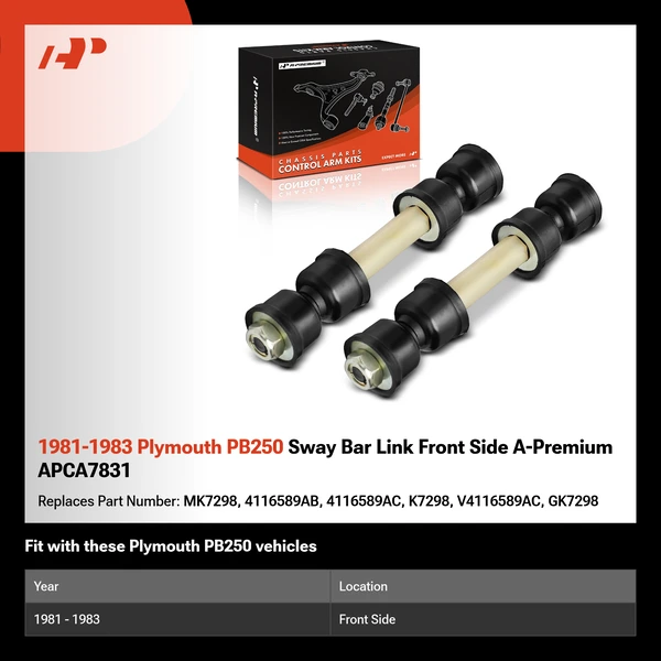 1981-1983 Plymouth PB250 Sway Bar Link Front Side A-Premium APCA7831
