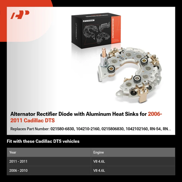 Alternator Rectifier Diode with Aluminum Heat Sinks for 2006-2011 Cadillac DTS
