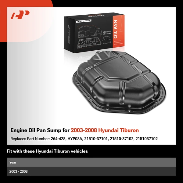 Engine Oil Pan Sump for 2003-2008 Hyundai Tiburon