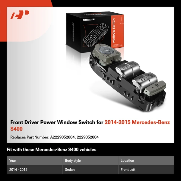 Front Driver Power Window Switch for 2014-2015 Mercedes-Benz S400