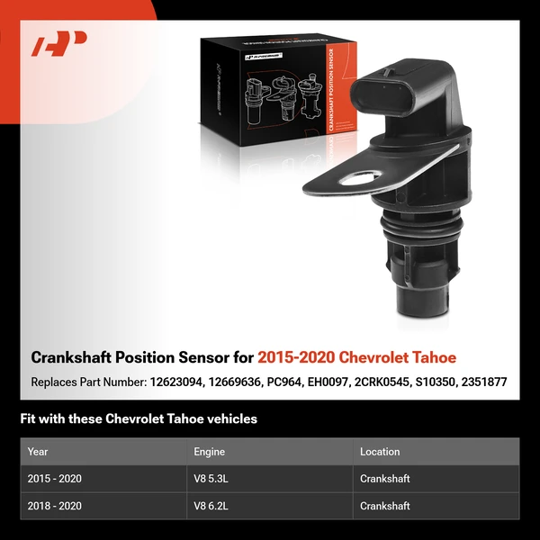 Crankshaft Position Sensor for 2015-2020 Chevrolet Tahoe