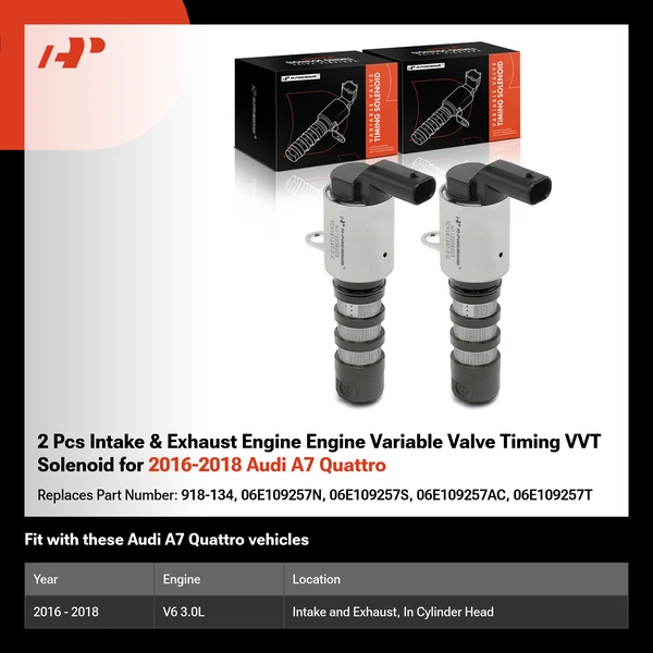 2 Pcs Intake & Exhaust Engine Engine Variable Valve Timing VVT Solenoid for 2016-2018 Audi A7 Quattro