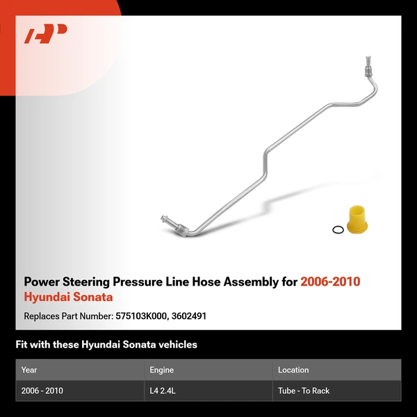 Power Steering Pressure Line Hose Assembly for 2006-2010 Hyundai Sonata