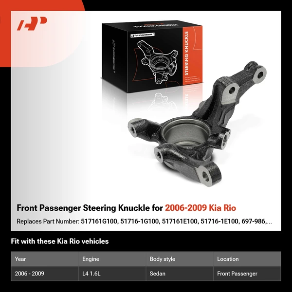 Front Passenger Steering Knuckle for 2006-2009 Kia Rio