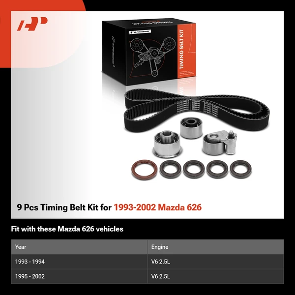 9 Pcs Timing Belt Kit for 1993-2002 Mazda 626