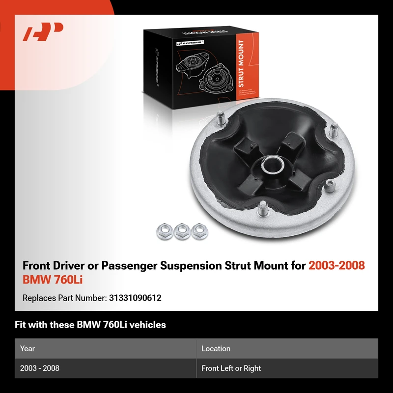 Front Driver or Passenger Suspension Strut Mount for 2003-2008 BMW 760Li