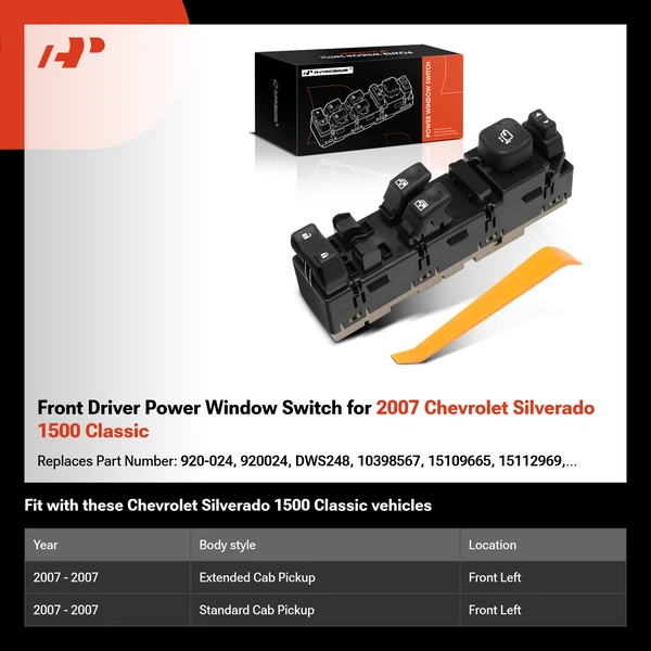 Front Driver Power Window Switch for 2007 Chevrolet Silverado 1500 Classic