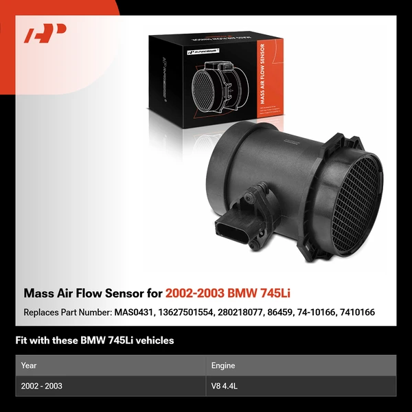 Mass Air Flow Sensor for 2002-2003 BMW 745Li
