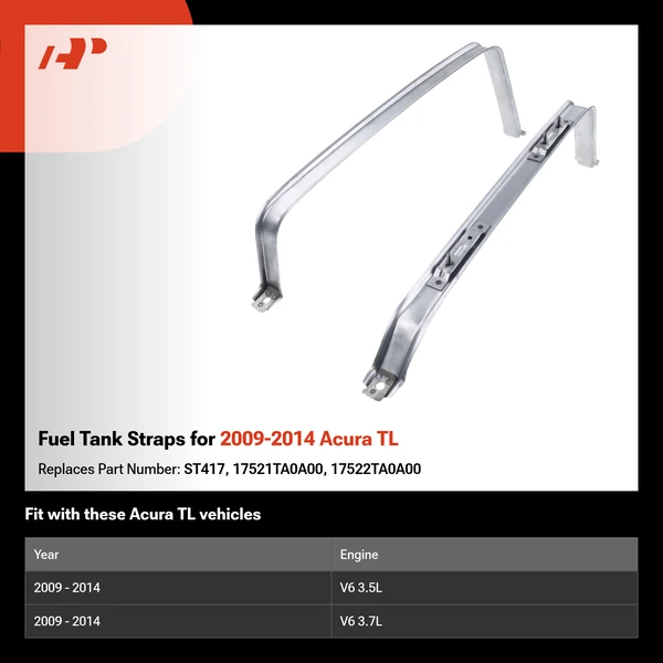 Fuel Tank Straps for 2009-2014 Acura TL