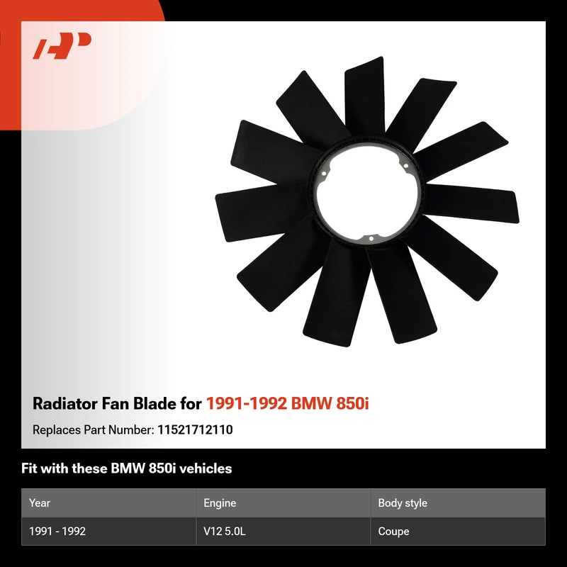 Radiator Fan Blade for 1991-1992 BMW 850i