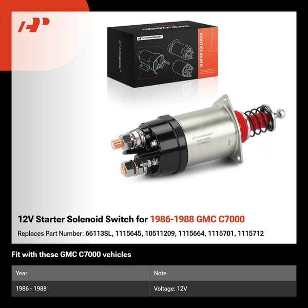 12V Starter Solenoid Switch for 1986-1988 GMC C7000
