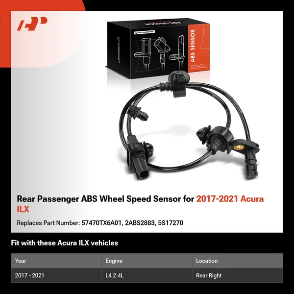 Rear Passenger ABS Wheel Speed Sensor for 2017-2021 Acura ILX