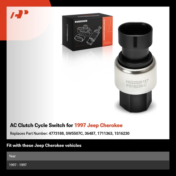 AC Clutch Cycle Switch for 1997 Jeep Cherokee