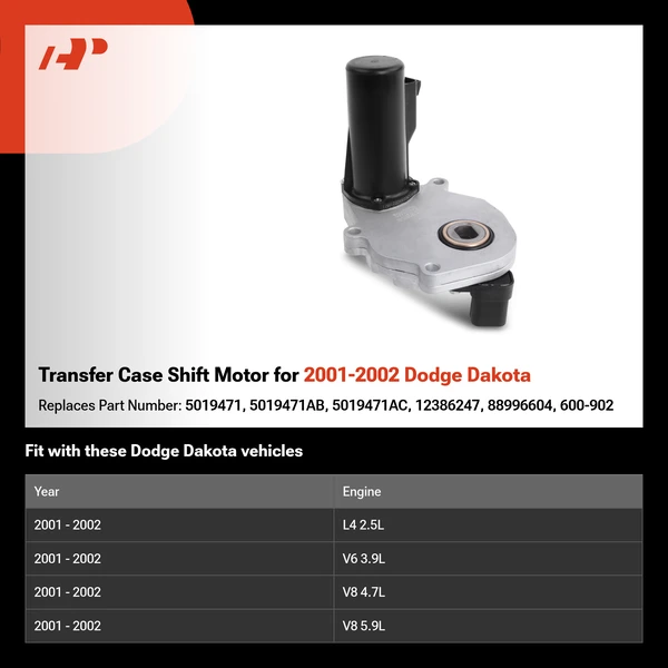 Transfer Case Shift Motor for 2001-2002 Dodge Dakota