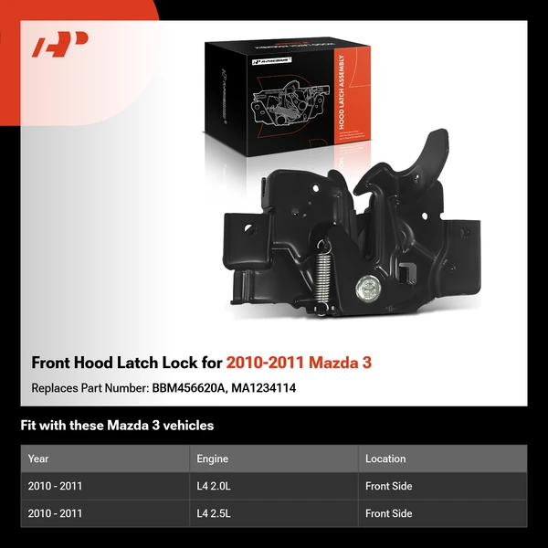 Front Hood Latch Lock for 2010-2011 Mazda 3