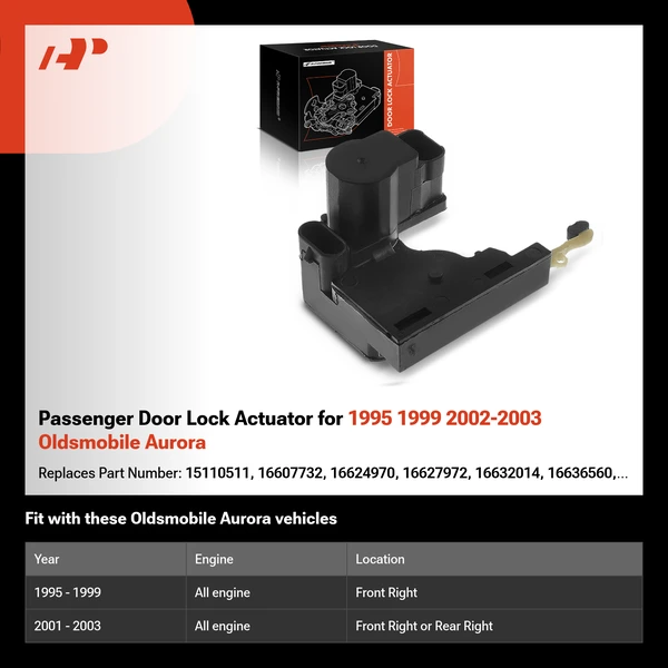 Passenger Door Lock Actuator for 1995 1999 2002-2003 Oldsmobile Aurora
