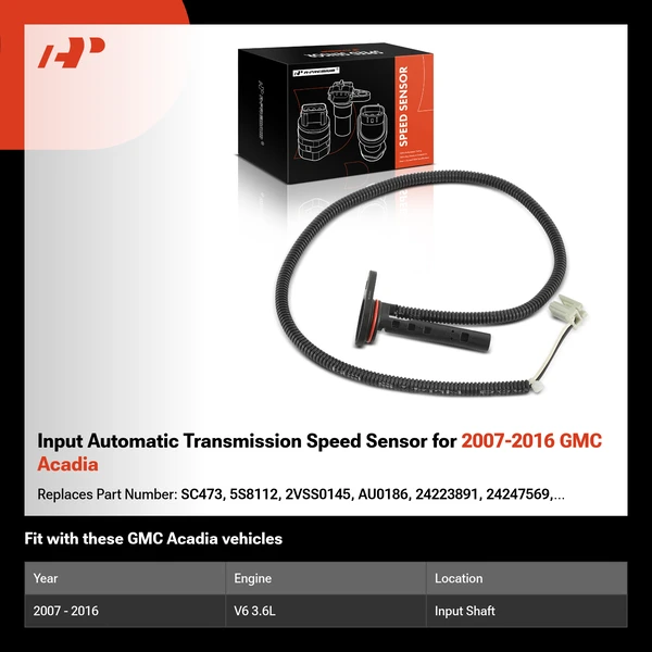 Input Automatic Transmission Speed Sensor for 2007-2016 GMC Acadia