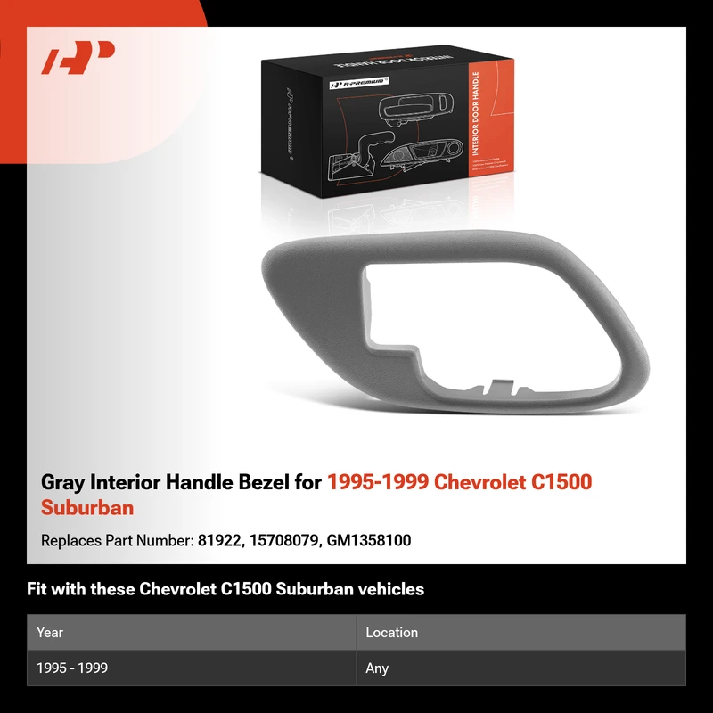 Gray Interior Handle Bezel for 1995-1999 Chevrolet C1500 Suburban