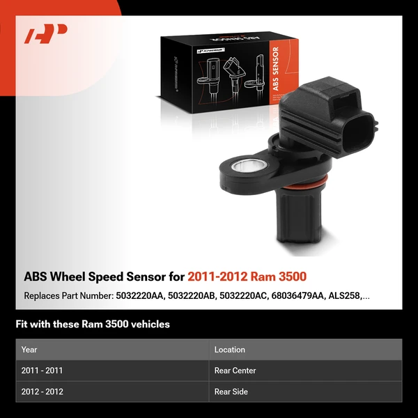 ABS Wheel Speed Sensor for 2011-2012 Ram 3500
