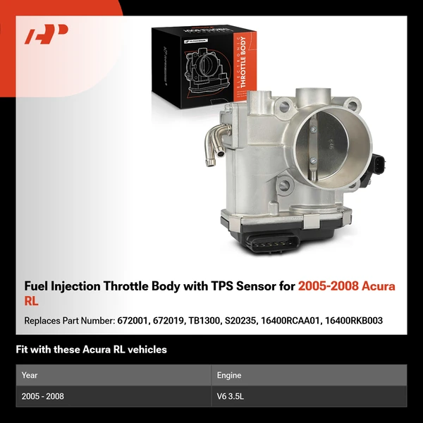 Fuel Injection Throttle Body with TPS Sensor for 2005-2008 Acura RL