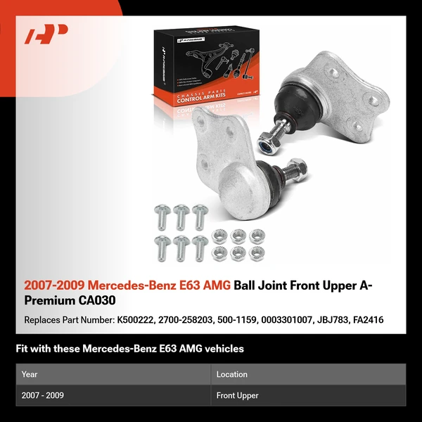 2007-2009 Mercedes-Benz E63 AMG Ball Joint Front Upper A-Premium CA030