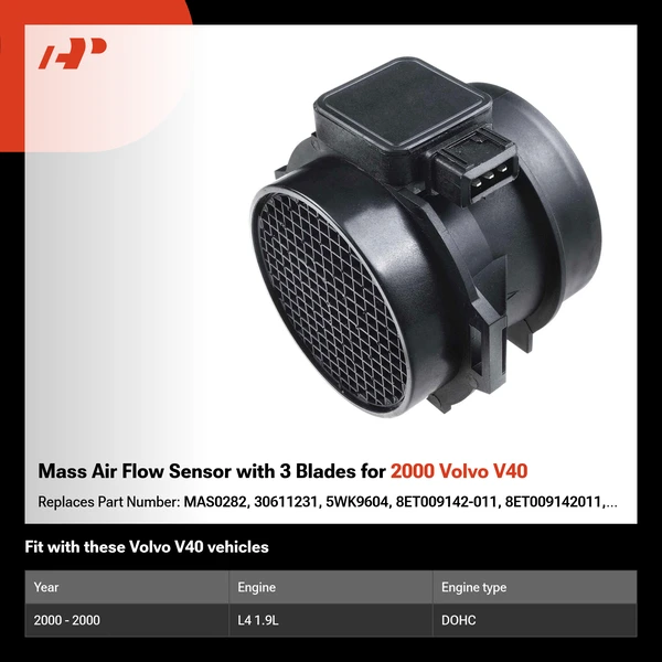Mass Air Flow Sensor with 3 Blades for 2000 Volvo V40
