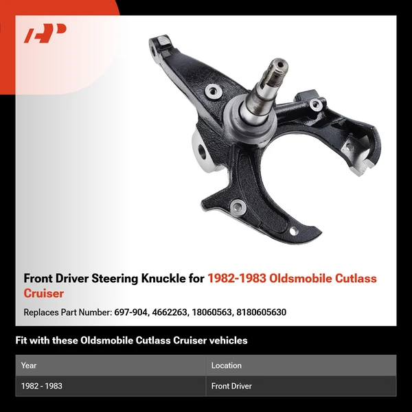 Front Driver Steering Knuckle for 1982-1983 Oldsmobile Cutlass Cruiser