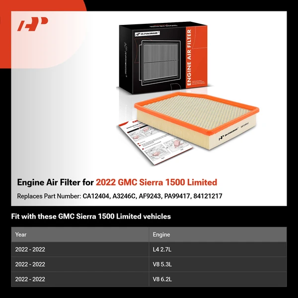 Engine Air Filter for 2022 GMC Sierra 1500 Limited