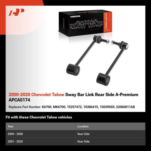 2000-2020 Chevrolet Tahoe Sway Bar Link Rear Side A-Premium APCA5174