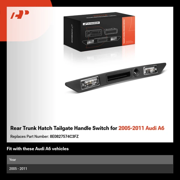 Rear Trunk Hatch Tailgate Handle Switch for 2005-2011 Audi A6