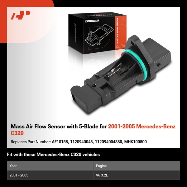 Mass Air Flow Sensor with 5-Blade for 2001-2005 Mercedes-Benz C320