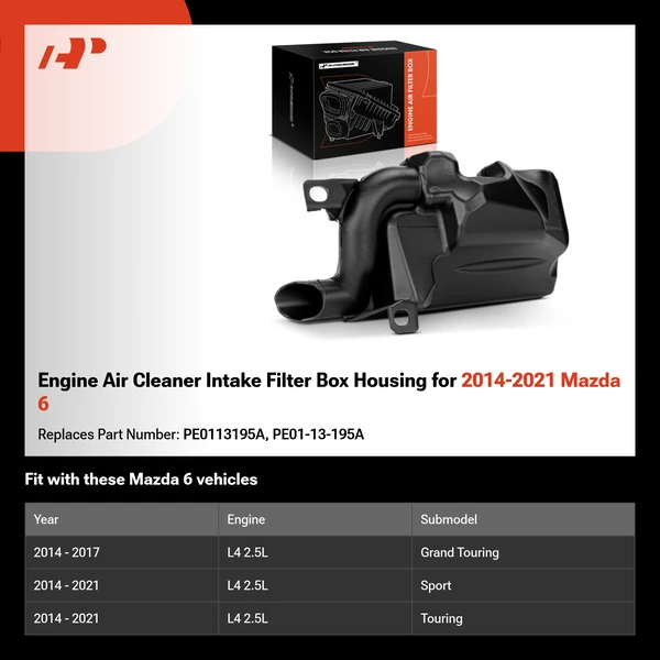 Engine Air Cleaner Intake Filter Box Housing for 2014-2021 Mazda 6