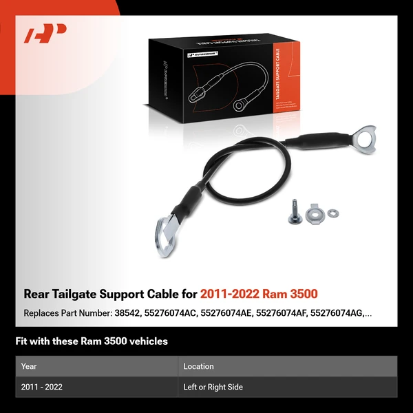 Rear Tailgate Support Cable for 2011-2022 Ram 3500