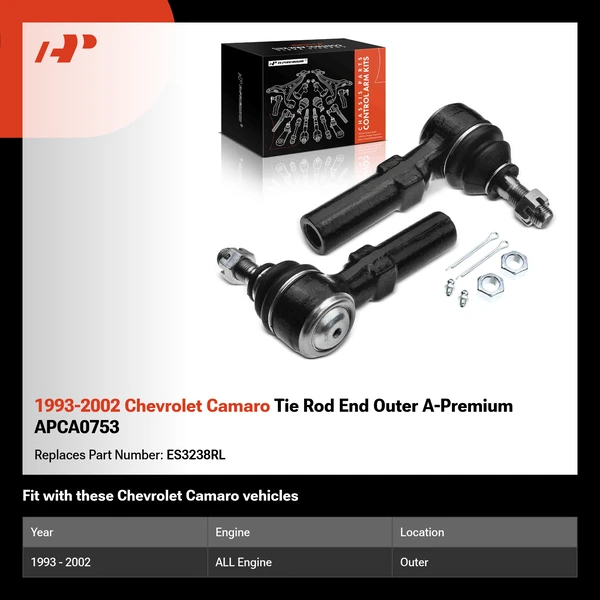 1993-2002 Chevrolet Camaro Tie Rod End Outer A-Premium APCA0753