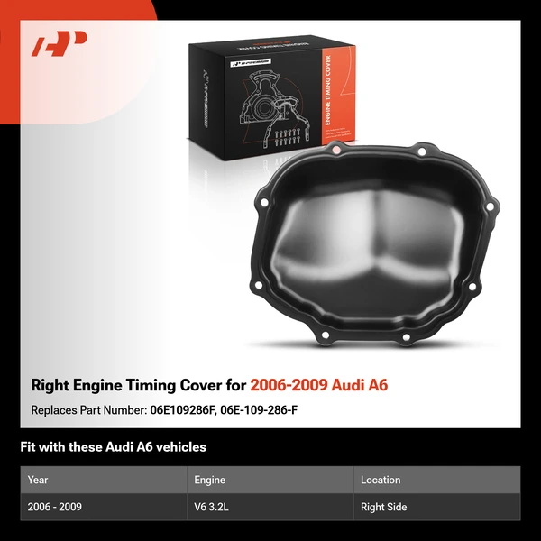 Right Engine Timing Cover for 2006-2009 Audi A6