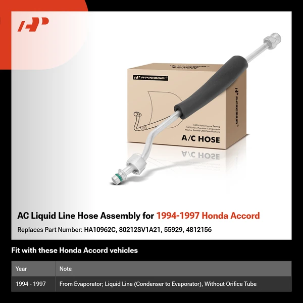 AC Liquid Line Hose Assembly for 1994-1997 Honda Accord