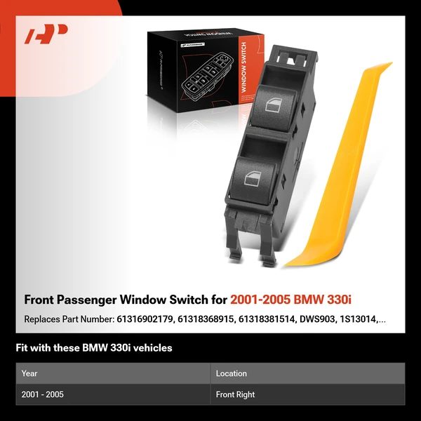 Front Passenger Window Switch for 2001-2005 BMW 330i