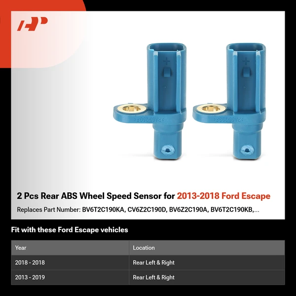 2 Pcs Rear ABS Wheel Speed Sensor for 2013-2018 Ford Escape