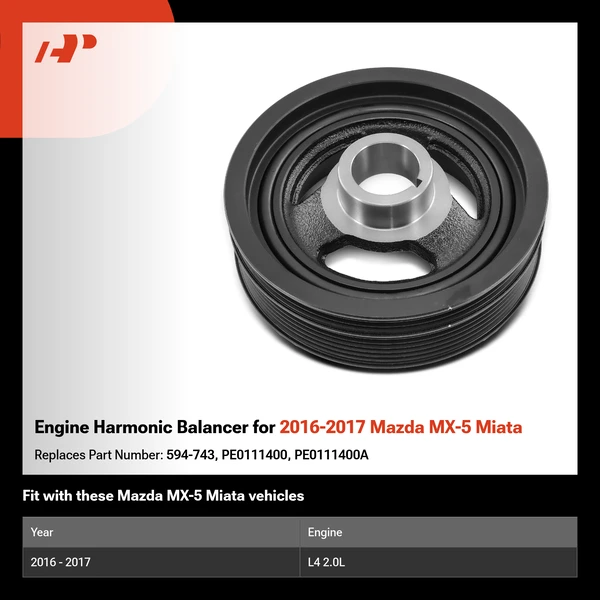 Engine Harmonic Balancer for 2016-2017 Mazda MX-5 Miata