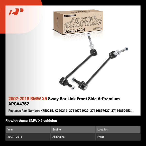 2007-2018 BMW X5 Sway Bar Link Front Side A-Premium APCA4752