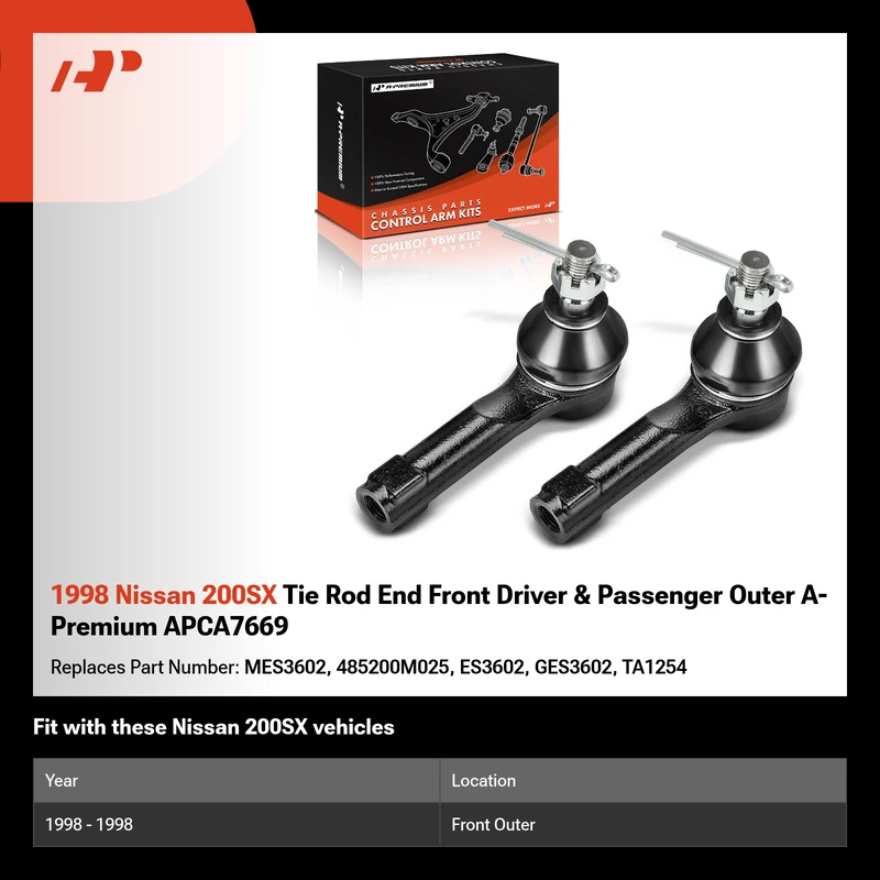 1998 Nissan 200SX Tie Rod End Front Driver & Passenger Outer A-Premium APCA7669