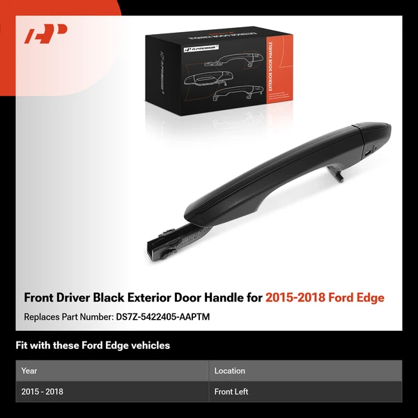 Front Driver Black Exterior Door Handle for 2015-2018 Ford Edge