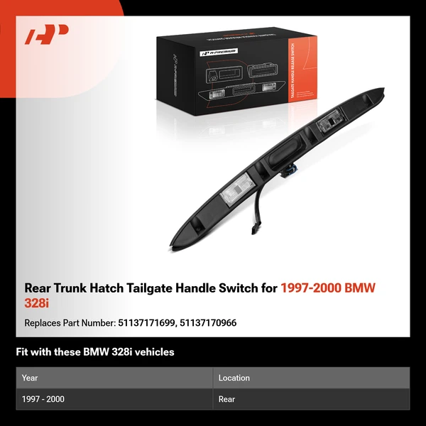 Rear Trunk Hatch Tailgate Handle Switch for 1997-2000 BMW 328i