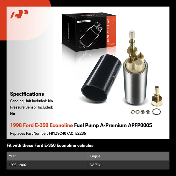 1998 Ford E-350 Econoline Fuel Pump A-Premium APFP0005
