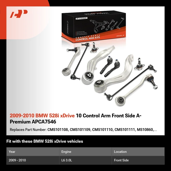 2009-2010 BMW 528i xDrive 10 Control Arm Front Side A-Premium APCA7546