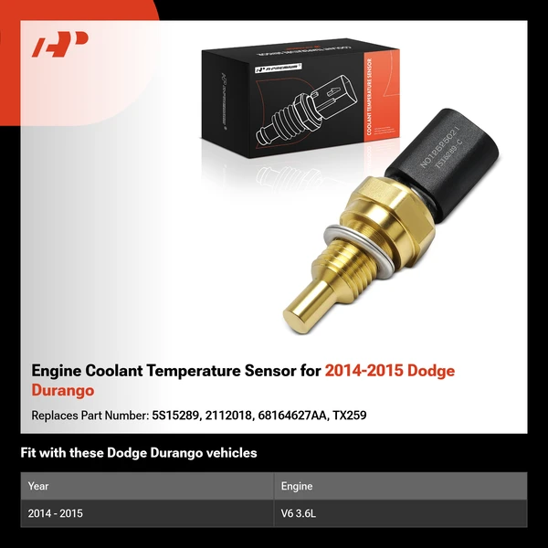 Engine Coolant Temperature Sensor for 2014-2015 Dodge Durango